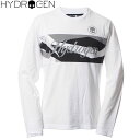 HYDROGEN ハイドロゲン クルーネック長袖Tシャツ ロンT メンズ 200620 ホワイト×マルチ 2017春夏新作