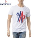 MONCLER モンクレール クルーネックTシャツ 半袖 メンズ 8035050 8390T ホワイト 2017春夏新作