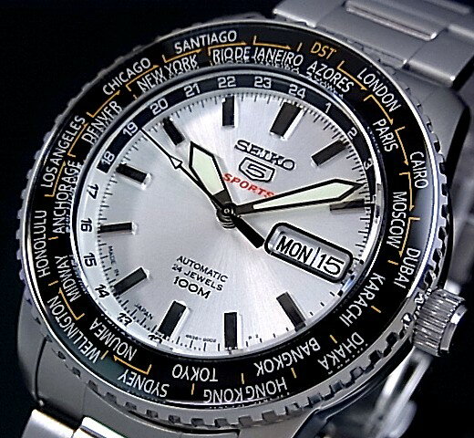 SEIKO/セイコー【SEIKO5/5スポーツ】自動巻 メンズ腕時計 JAPAN MADE メタルベルト シルバー文字盤 SRP123J1海外モデル