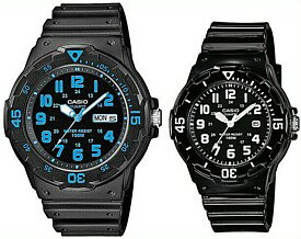 ■メール便配送■CASIO/Standard【カシオ/スタンダード】アナログクォーツ ペアウォッチ 腕時計 ラバーベルト ブラック 海外モデル【並行輸入品】MRW-200H-2B/LRW-200H-1B