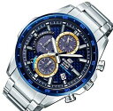 CASIO/EDIFICE【カシオ/エディフィス】ソーラー腕時計 クロノグラフ メンズ ネイビーカーボンファイバー/ゴールド文字盤 メタルベルト 海外モデル【並行輸入品】 EQS-900BCD-2AV