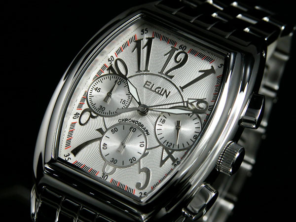 エルジン ELGIN クロノグラフ 腕時計 FK1215S 文字盤シルバー...:brights:10070848