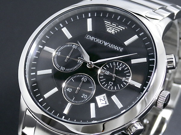 エンポリオ アルマーニ EMPORIO ARMANI 腕時計 AR2434 メンズ Mens クロノグラフ ウォッチ 時計 うでどけい ブラック