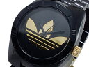 アディダス adidas Originals サンティアゴ SANTIAGO クオーツ メンズ 腕時計 ADH2798 メンズ Mens ウォッチ 時計 うでどけい ブラック×ゴールド