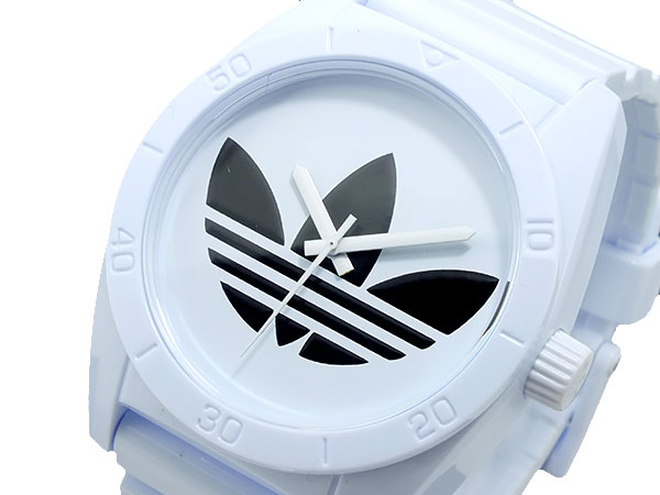 アディダス adidas Originals サンティアゴ SANTIAGO クオーツ メンズ 腕時計 ADH2821 メンズ Mens ホワイト×ブラックロゴ ラバー ウォッチ 時計 うでどけい