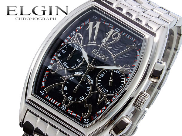 エルジン ELGIN クロノグラフ 腕時計 FK1215S-B 文字盤ブラック ウォッチ …...:brights:10068847