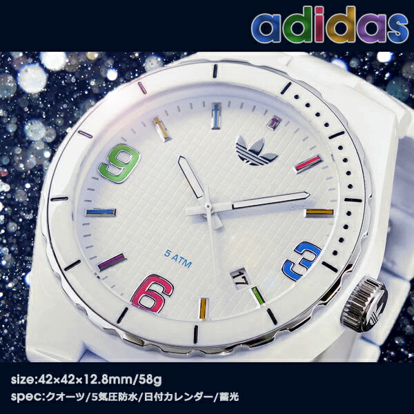 ★全品ポイント2倍★アディダス adidas Originals ケンブリッジ CAMBRIDGE 腕時計 ADH2586 メンズ men's ウォッチ 時計 うでどけい ホワイト×マルチカラー