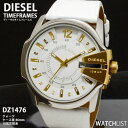 【送料無料】ディーゼル DIESEL マスターチーフ MASTER CHIEF 腕時計 DZ1476 メンズ Mens ホワイト×ゴールド 革ベルト ウォッチ 時計 うでどけい