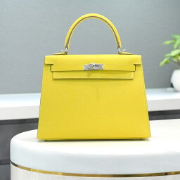 <strong>エルメス</strong> <strong>ケリー25</strong> 外縫い エプソン ライム シルバー金具 HERMES 新品ハンドバッグ ブランドバッグ 送料無料