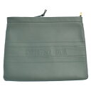 Christian Dior(クリスチャンディオール)STRIPE POUCH S5543CGSB ストライプエンボスロゴレザークラッチバッグ モスグリーン 02-MA-0159【中古】【程度AB】【カラーグリーン】【取扱店舗心斎橋】