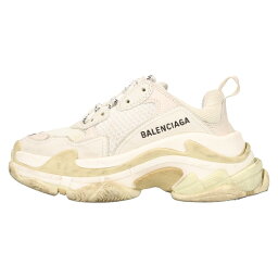 BALENCIAGA(<strong>バレンシアガ</strong>) サイズ___34 Triple-S Trainers 524036 トリプルS レースアップローカットスニーカー ホワイト【中古】【程度B】【カラーホワイト】【オンライン限定商品】