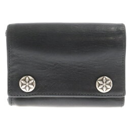 CHROME HEARTS(<strong>クロムハーツ</strong>) 3FOLD /3フォールド スターボタンレザー コンパクトウォレット<strong>財布</strong> 3つ折り<strong>財布</strong> ブラック【中古】【程度B】【カラーブラック】【取扱店舗BRING札幌店】