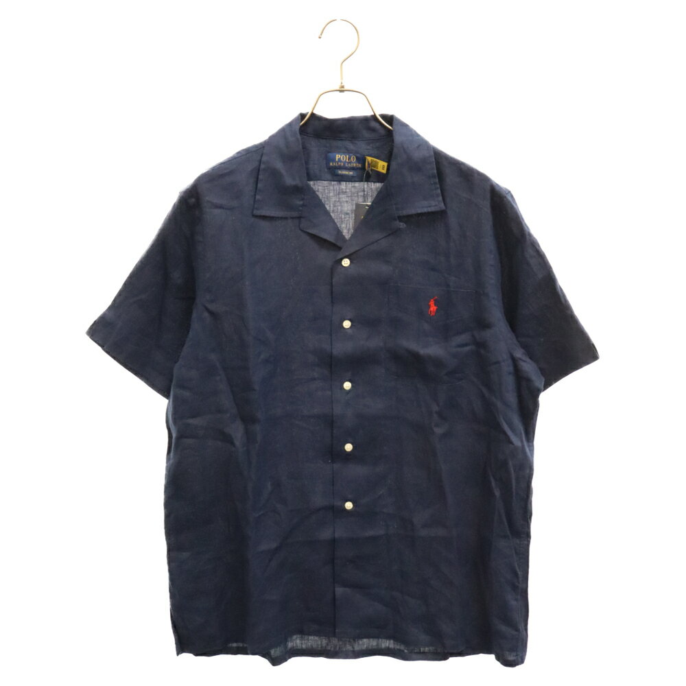 RALPH LAUREN(ラルフローレン) サイズ___L クラシック フィット リネン半袖開襟<strong>シャツ</strong> ネイビー MNPOWOV1N820753【新古品/中古】【程度S】【カラーネイビー】【取扱店舗BRING THRIFT CLOSET】