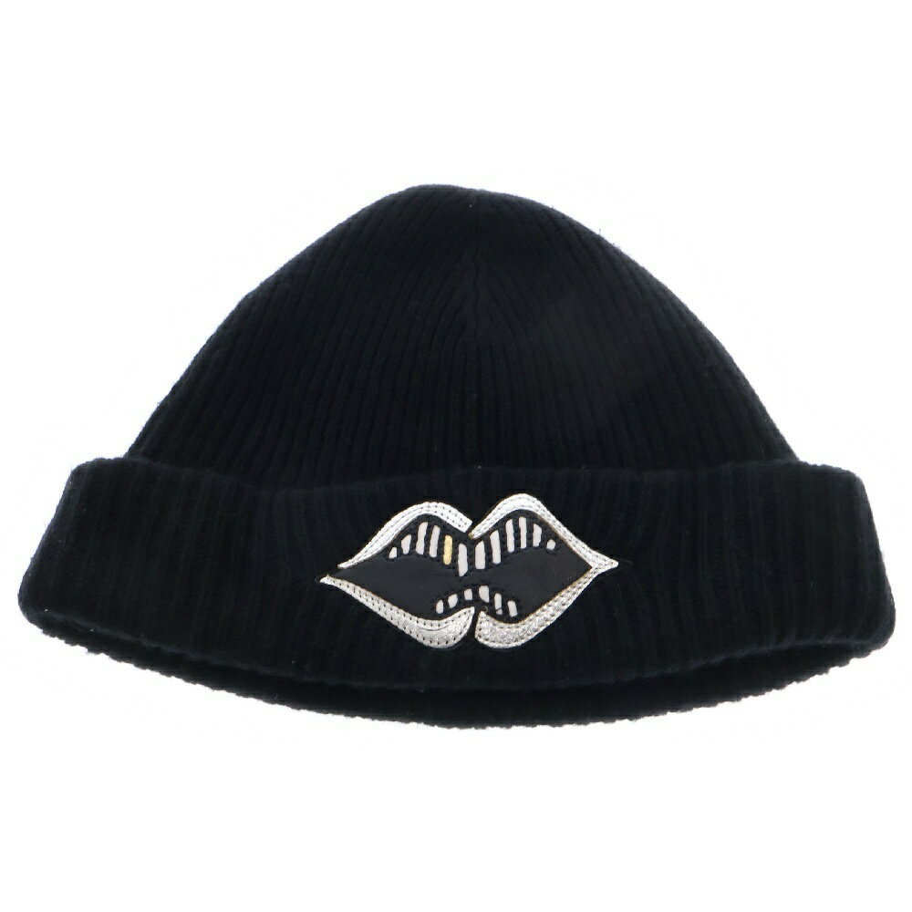 CHROME HEARTS(クロムハーツ) サイズ:OS PPO CHOMPER BEANIE クロスボールレザーチョンパーカシミアビーニー キャップ 帽子【中古】【程度B】【カラーブラック】【取扱店舗OneStyleプロペラ通り店】
