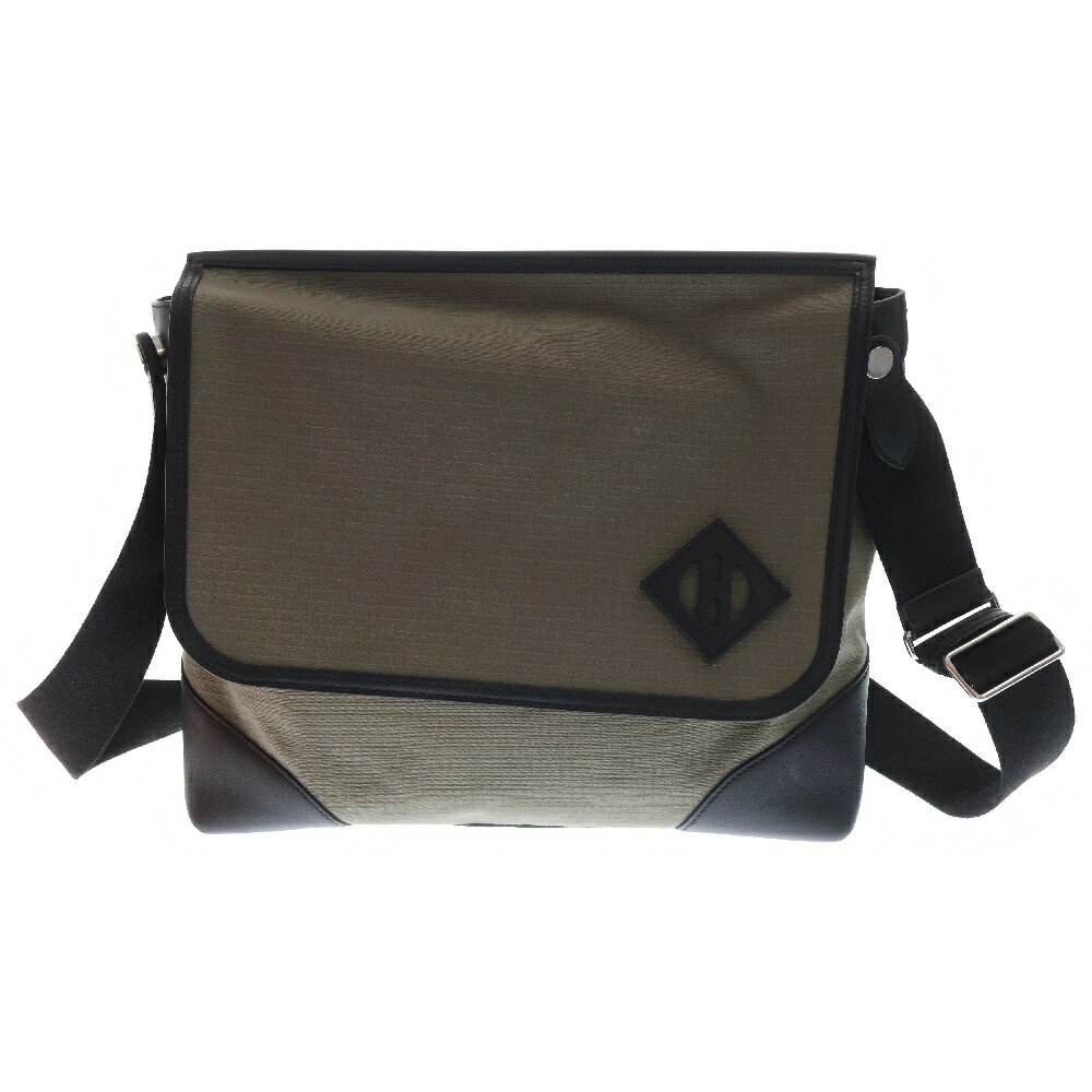HERMES(エルメス) メッセンジャー オールバック カーキ トワルビヴァーク×ヴォースイフト シルバー金具 B刻印 ショルダーバッグ【中古】【程度B】【カラーグリーン】【オンライン限定商品】