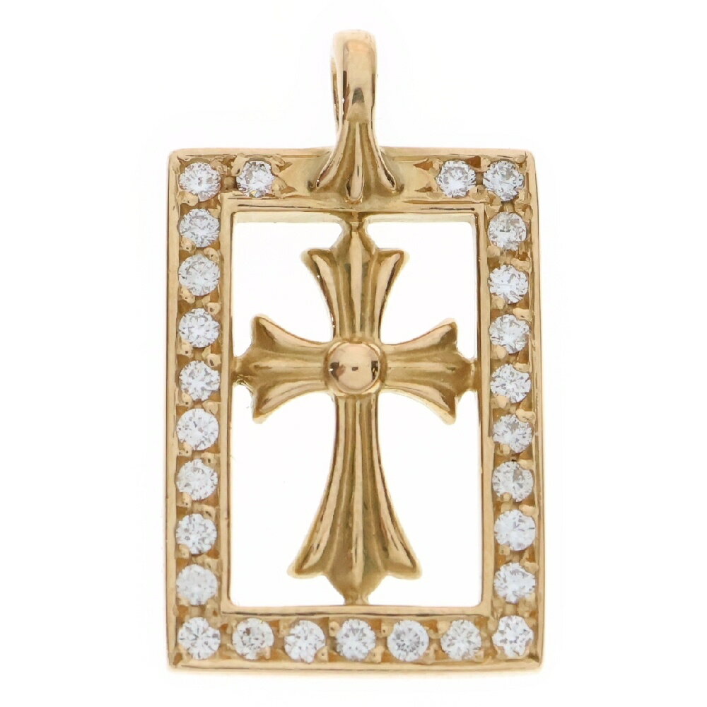 CHROME HEARTS(クロムハーツ) 22K FRMD OPN BBYFAT P/D 22K フレームドオープン ベイビーファットクロス ペンダントトップ PAVEダイヤ ゴールド【中古】【程度B】【カラーゴールド】【取扱店舗OneStyle原宿店】