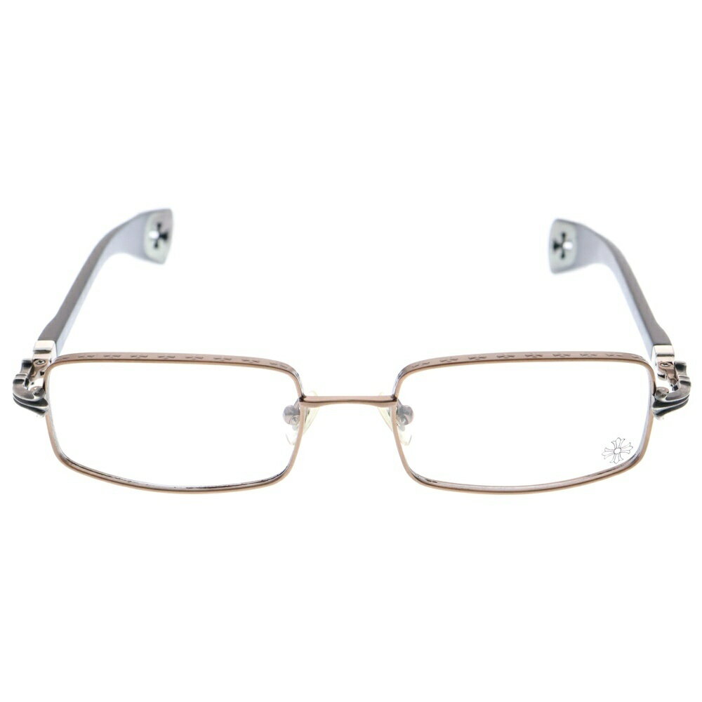 CHROME HEARTS(クロムハーツ) AXE ANTIQUE SILVER EBONY WOOD CHクロス スクエアフレーム エボ二ウッド 眼鏡 ブラウン/シルバー【中古】【程度B】【カラーブラウン】【取扱店舗OneStyle新宿店】