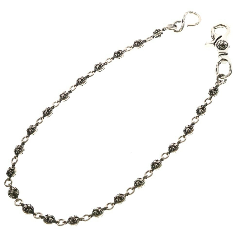 CHROME HEARTS(クロムハーツ) サイズ:ロング 2BALL LONG-S/1クリップロング#2クロスボール ウォレットチェーン シルバー BCA386【中古】【程度B】【カラーシルバー】【取扱店舗OneStyle新宿店】
