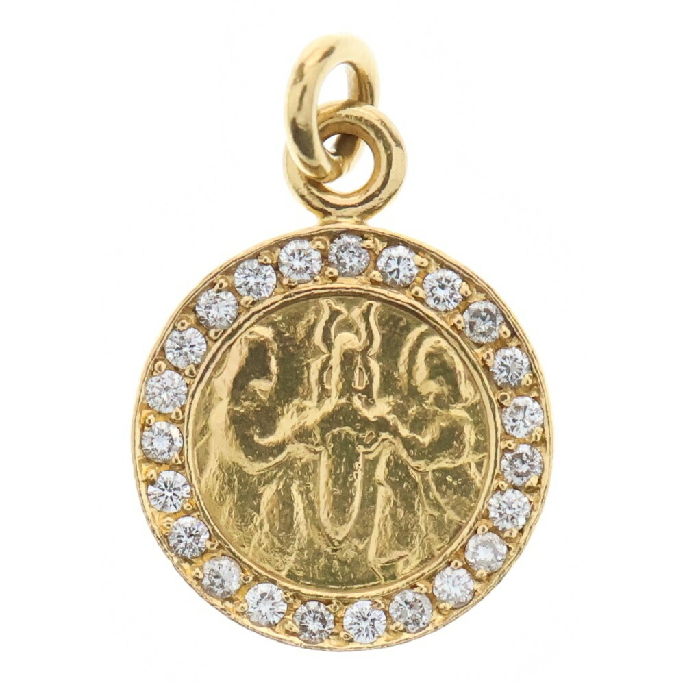 CHROME HEARTS(クロムハーツ) 22K CHRM ANGL MDL P/DIA エンジェルメダル PAVEダイヤ ペンダントトップ ゴールド【中古】【程度B】【カラーゴールド】【取扱店舗BRINGアメリカ村店】