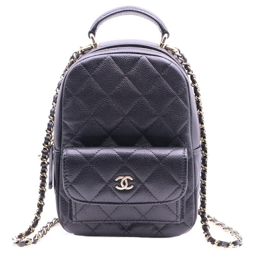 CHANEL(シャネル) マトラッセ タイムレス ココマーク キャビアスキン クラシック チェーン ミニ バックパック リュックサック レディース ゴールド金具 AP3753【新古品/中古】【程度S】【カラーブラック】【取扱店舗新宿】
