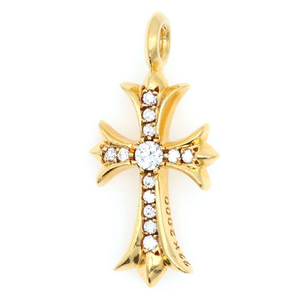 CHROME HEARTS(クロムハーツ) 22K TNY CRSF P/DIA タイニーファットクロス PAVEダイヤ ペンダントトップ ゴールド BCA033【中古】【程度A】【カラーゴールド】【取扱店舗OneStyle新宿店】