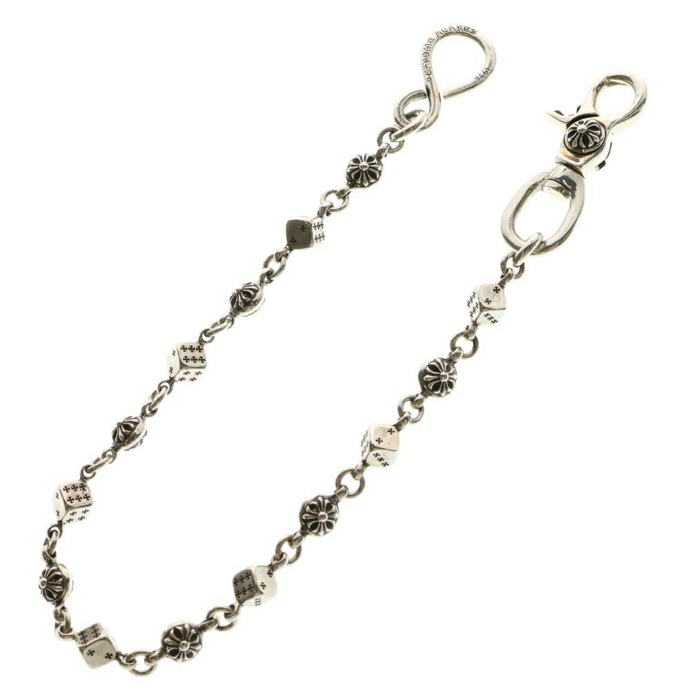 CHROME HEARTS(クロムハーツ) サイズ:ショート DICE 1CRS BALL-1 1クリップダイスクロスボール ウォレットチェーン シルバー【中古】【程度A】【カラーシルバー】【取扱店舗OneStyle原宿店】