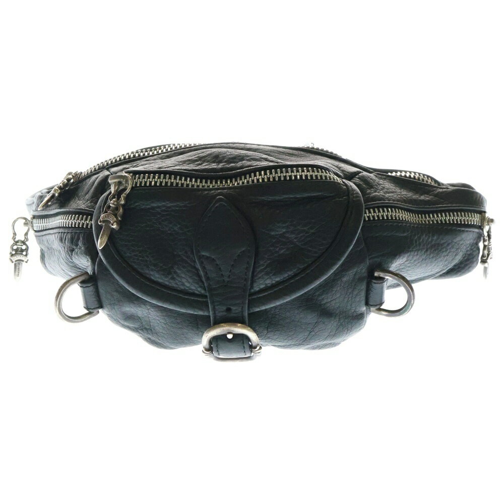 CHROME HEARTS(クロムハーツ) サイズ:MINI SNAT PACK mini スナットパックミニ ダガージップ ガンスリンガーベルト レザー ウエストバッグ ブラック/シルバー【中古】【程度B】【カラーブラック】【取扱店舗OneStyle新宿店】