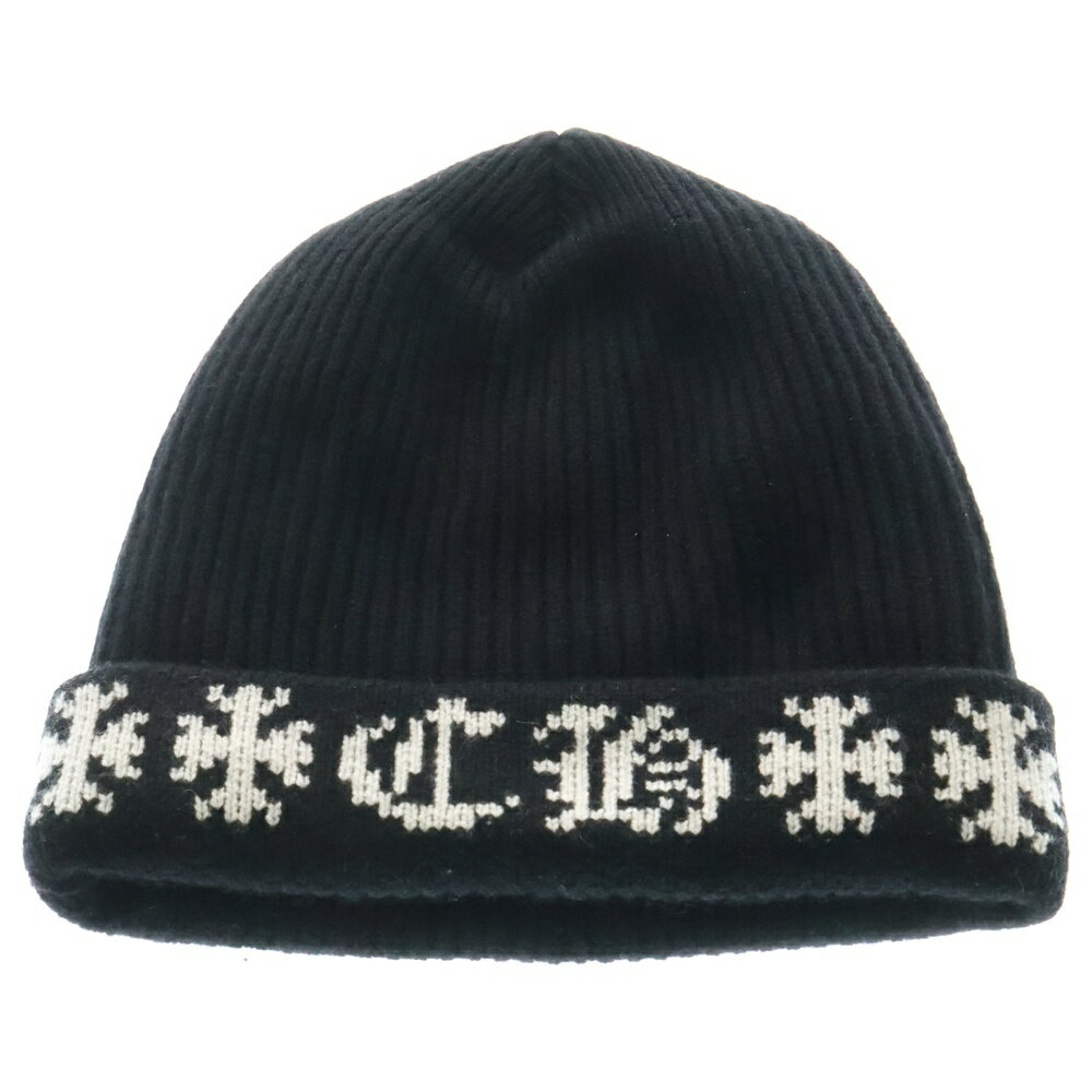 CHROME HEARTS(クロムハーツ) サイズ:OS BIG DADDY ビッグダディ スターボール付き カシミヤニット ビーニー ニットキャップ 帽子 ブラック【中古】【程度B】【カラーブラック】【取扱店舗新宿】