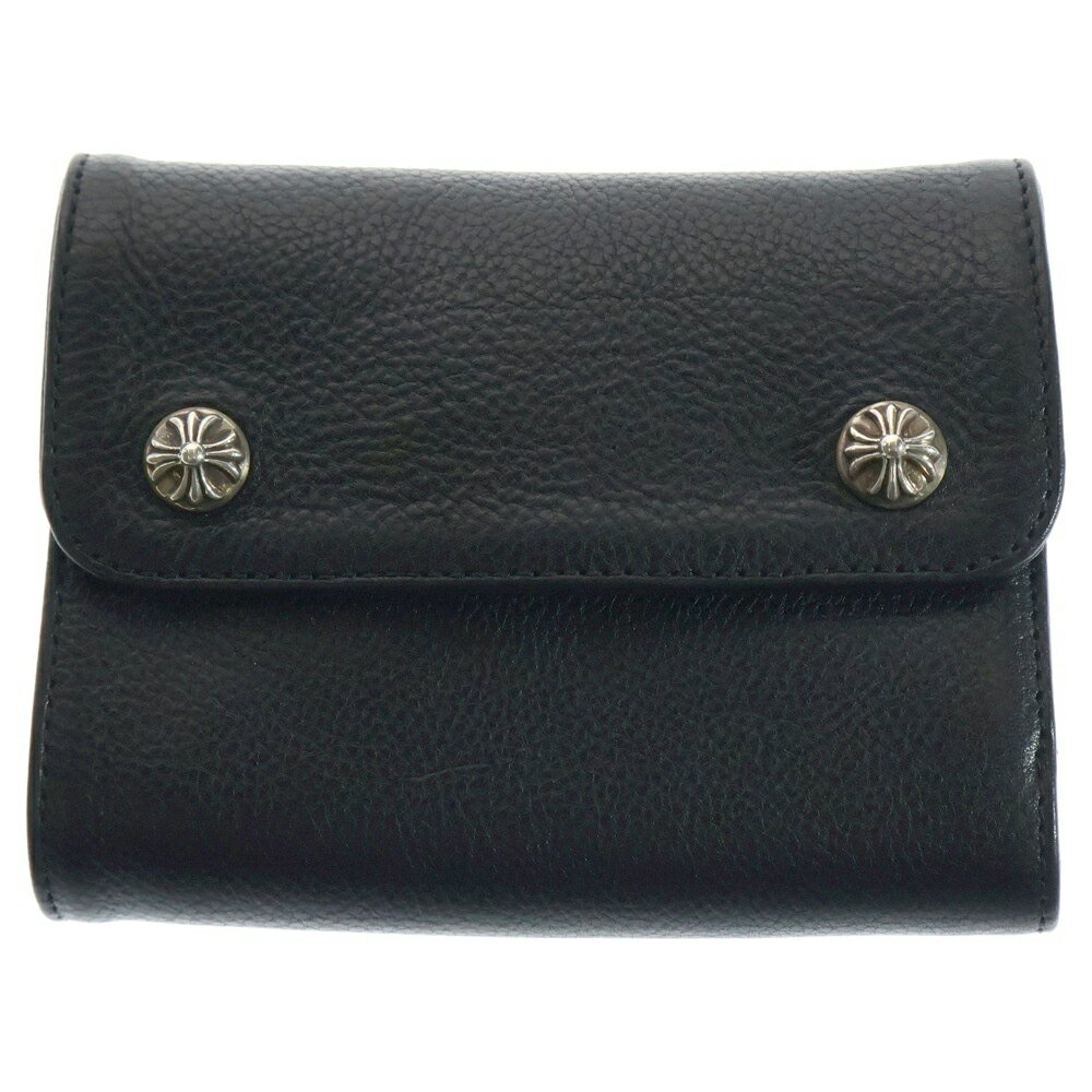 CHROME HEARTS(クロムハーツ) WAVE MINI ウェーブミニ レザーウォレット 財布 ブラック BCA373【新古品/中古】【程度S】【カラーブラック】【取扱店舗OneStyle原宿店】