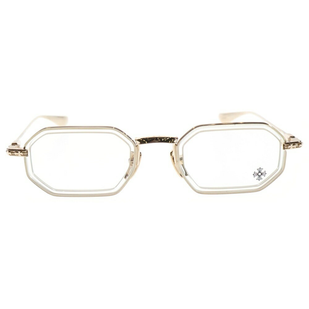 CHROME HEARTS(クロムハーツ) サイズ:49□24ー148 STYLIDA スタイリダ クロステンプル オクタゴンフレーム サングラス 眼鏡 アイウェア ゴールド【中古】【程度A】【カラーゴールド】【取扱店舗渋谷】