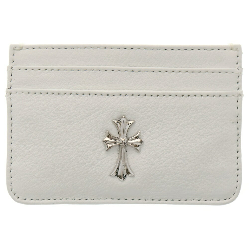 CHROME HEARTS(クロムハーツ) DOUBLE SIDE ダブルサイド CHクロス装飾 レザーカードケース ホワイト【中古】【程度A】【カラーホワイト】【取扱店舗OneStyle原宿店】