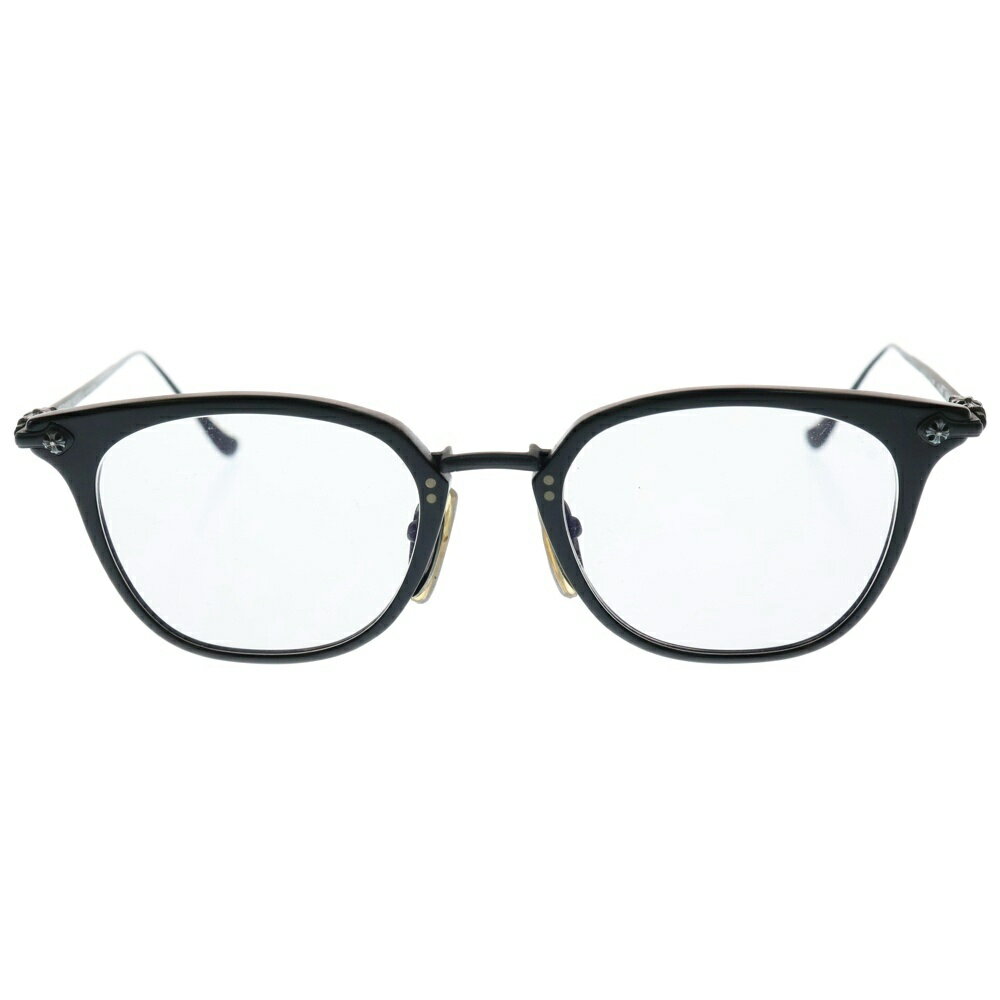 CHROME HEARTS(クロムハーツ) サイズ:51□21-145 SHAGASS サイドクロステンプルウェリントン ブラックフレーム メガネ 眼鏡 ブラック/シルバー ※度入り【中古】【程度B】【カラーブラック】【取扱店舗BRING福岡天神店】