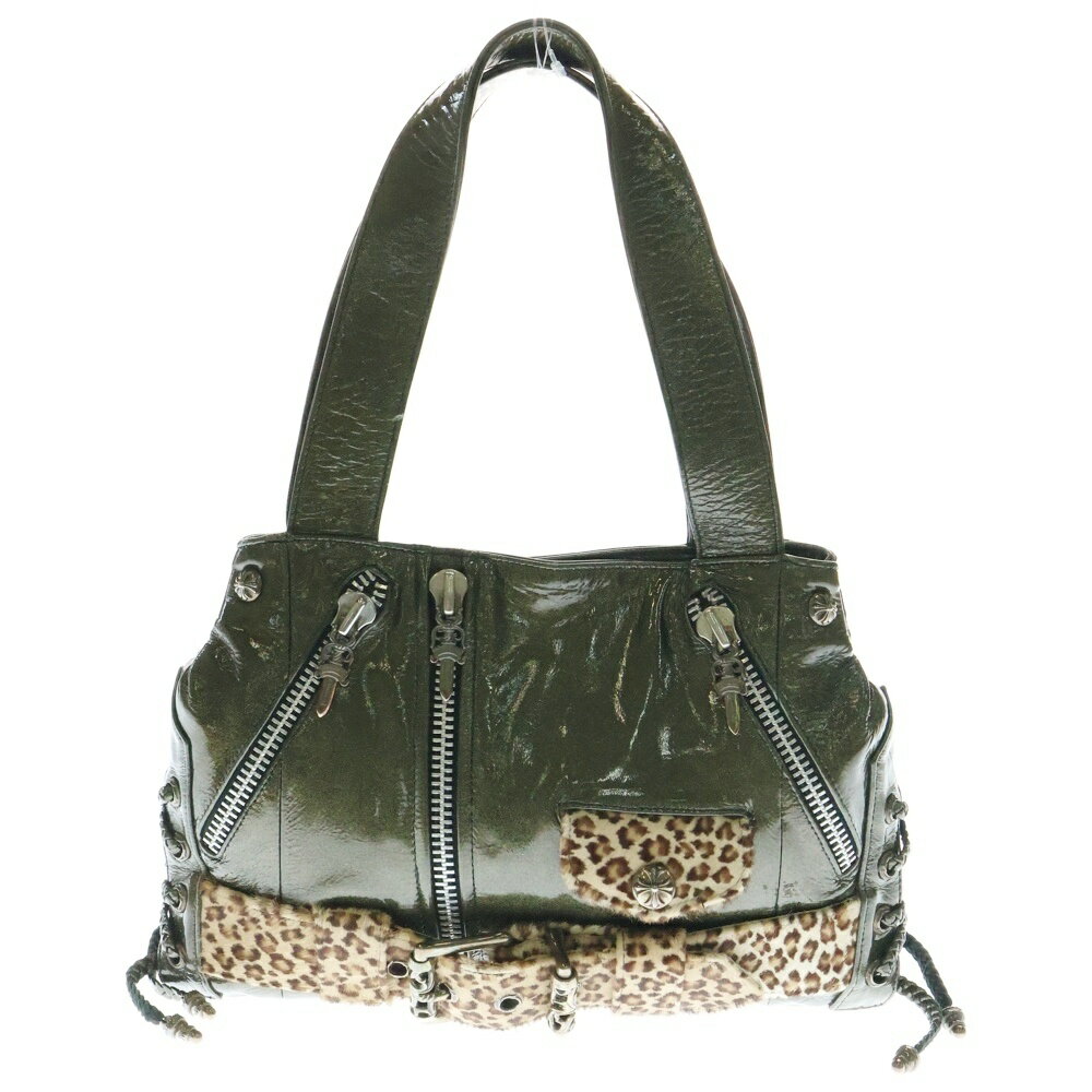 CHROME HEARTS(クロムハーツ) サイズ:SMALL JJ DEAN SMALL JJディーン スモール トートバッグ レオパード/グリーン【中古】【程度A】【カラーグリーン】【取扱店舗OneStyle新宿店】