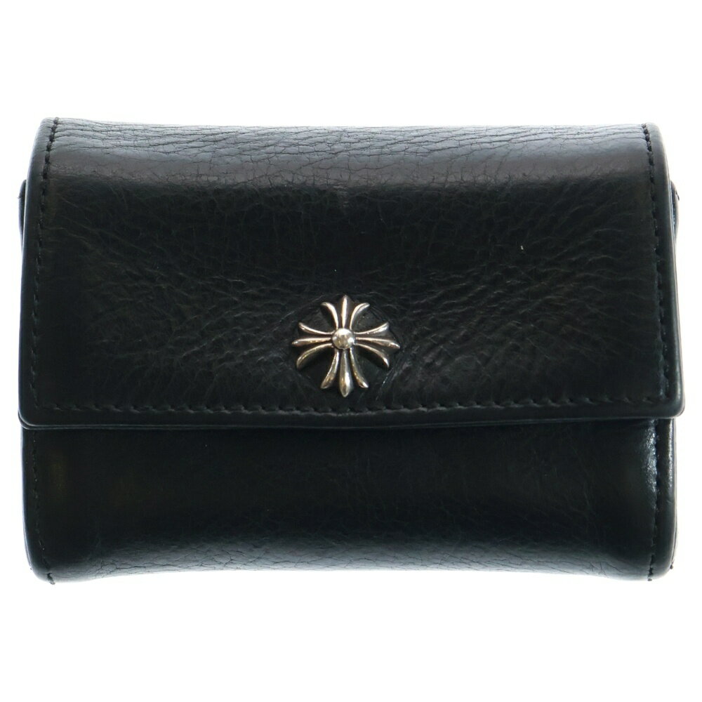 CHROME HEARTS(クロムハーツ) TINY WALLET タイニーウォレット CHプラスボタンレザーウォレット 財布 ブラック【中古】【程度B】【カラーブラック】【取扱店舗BRING福岡天神店】