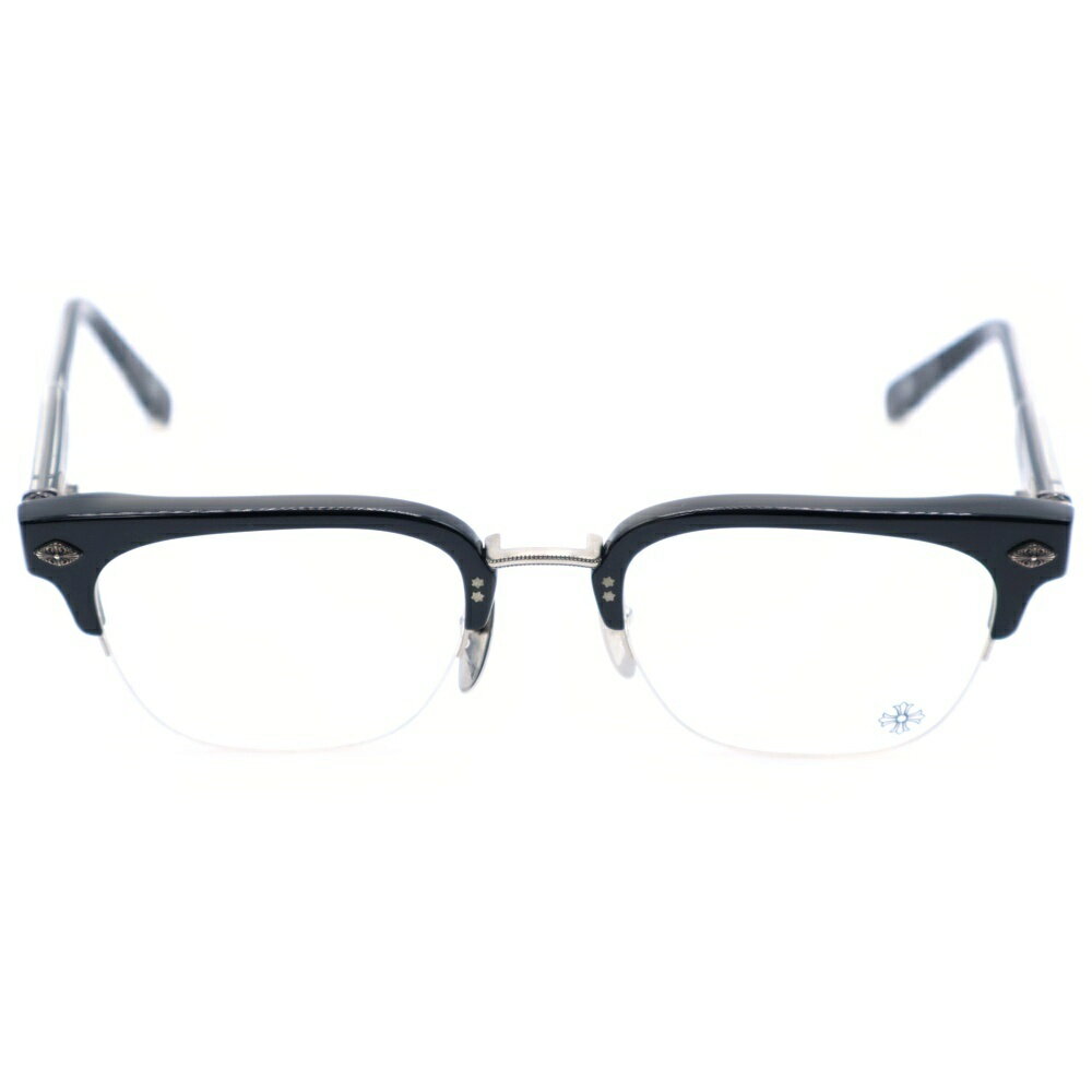CHROME HEARTS(クロムハーツ) サイズ:53□22ー154 NEENERS トップリム クロス クリアレンズ メガネ 眼鏡 アイウェア ブラック/シルバー【中古】【程度B】【カラーブラック】【取扱店舗OneStyle新宿店】