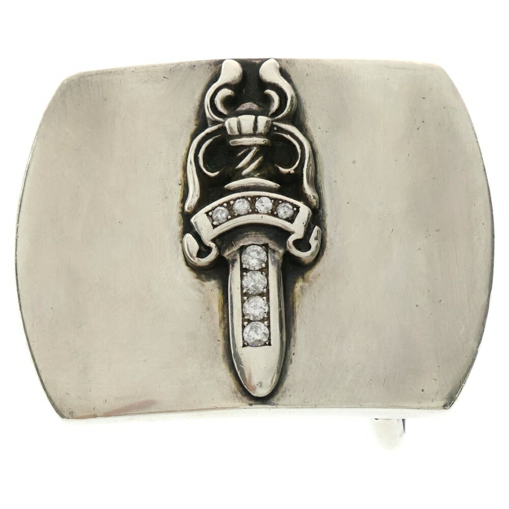 CHROME HEARTS(クロムハーツ) BUCKL MIL DGR DIA ミリタリーレイズドダガーバックル アフターダイヤ シルバー【中古】【程度B】【カラーシルバー】【取扱店舗渋谷】