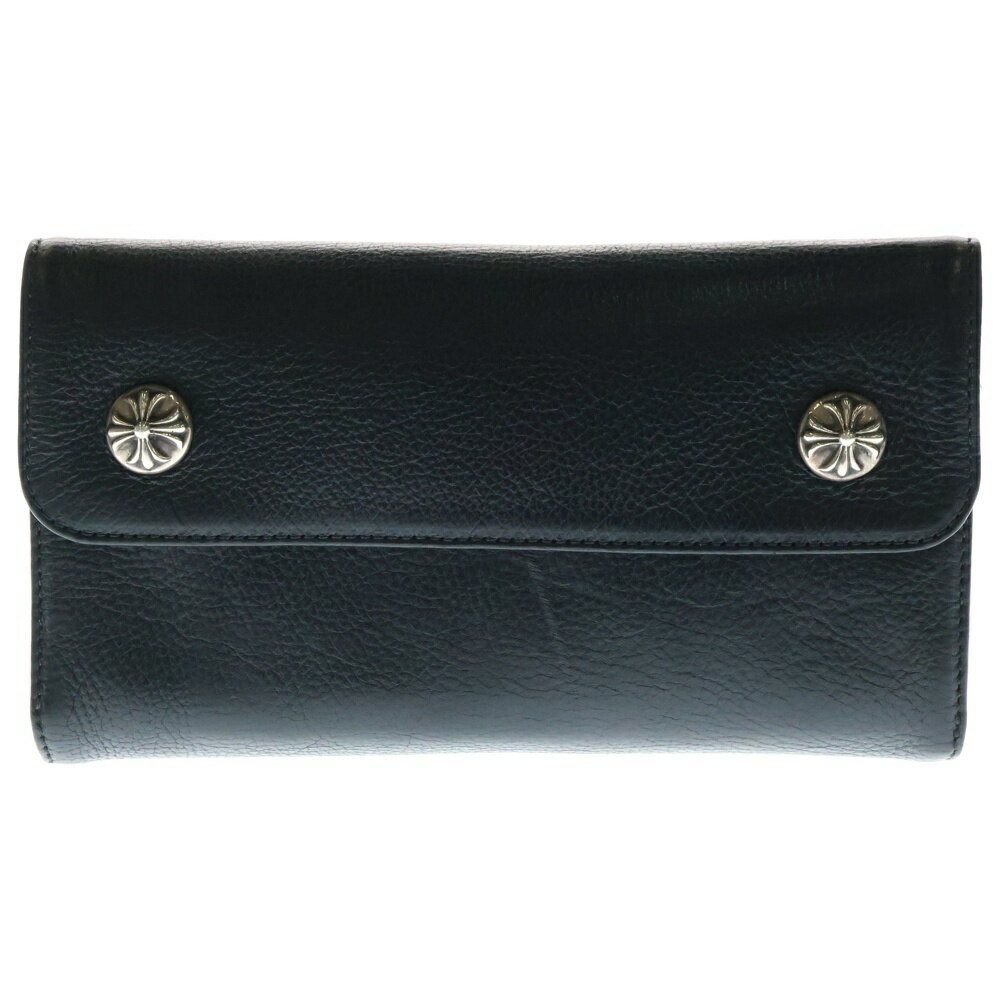 CHROME HEARTS(クロムハーツ) WAVE ウェーブ レザーウォレット 財布 ブラック BCA375【中古】【程度A】【カラーブラック】【取扱店舗OneStyle名古屋パルコ店】
