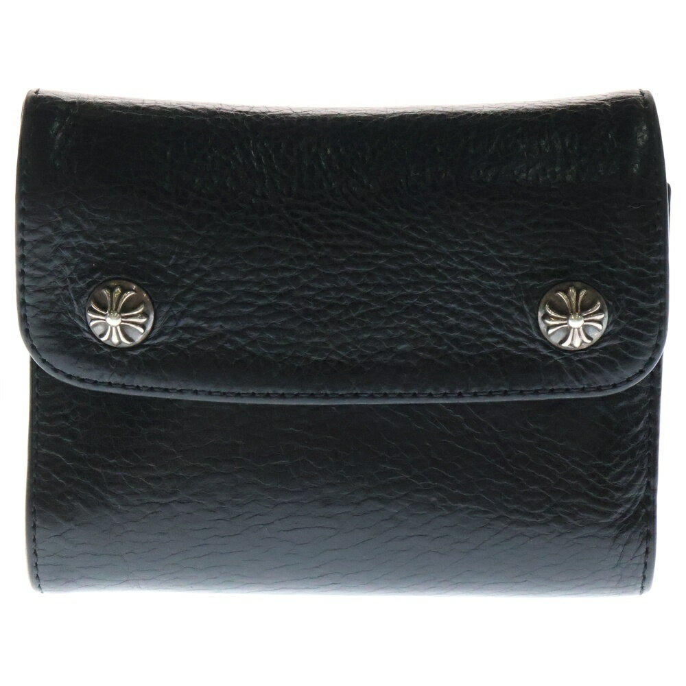 CHROME HEARTS(クロムハーツ) WAVE MINI ウェーブミニ レザーウォレット 財布 ブラック BCA373【中古】【程度B】【カラーブラック】【取扱店舗BRING福岡天神店】