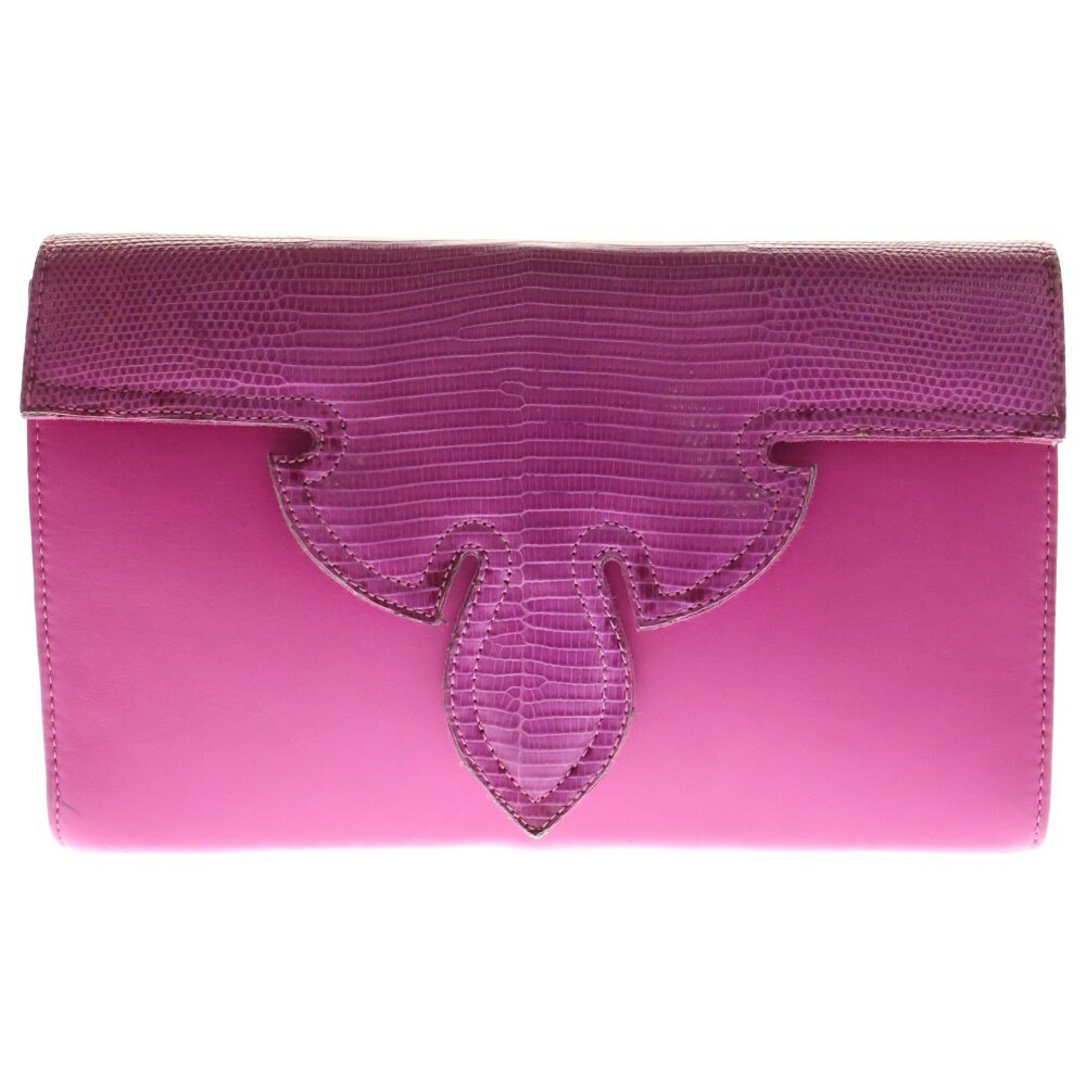 CHROME HEARTS(クロムハーツ) フレアニーフラップ クラッチバッグ レザー ピンク【中古】【程度B】【カラーピンク】【取扱店舗AWESOME名古屋店】