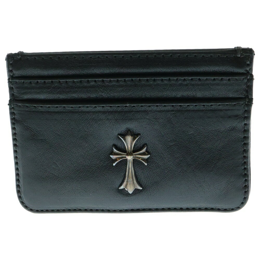 CHROME HEARTS(クロムハーツ) DOUBLE SIDE ダブルサイド CHクロス装飾 レザーカードケース ブラック【新古品/中古】【程度S】【カラーブラック】【取扱店舗OneStyle新宿店】