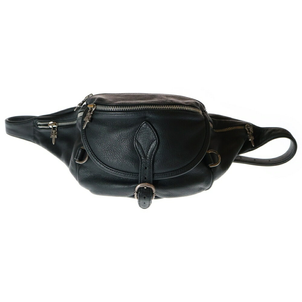 CHROME HEARTS(クロムハーツ) #1 SNAT PACK スナットパック ダガージップ ガンスリンガーベルト レザーウエストバッグ ブラック BCA378【中古】【程度B】【カラーブラック】【取扱店舗OneStyle原宿店】
