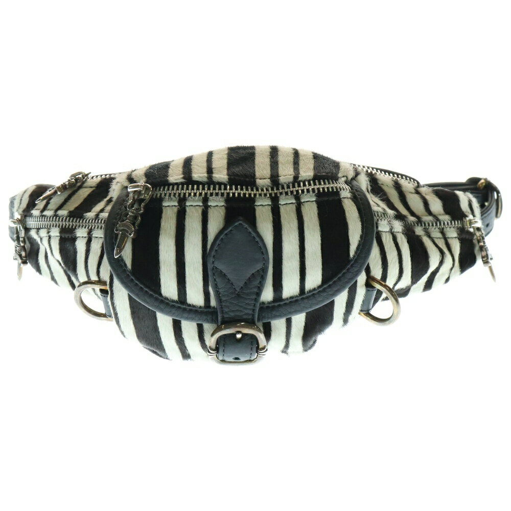 CHROME HEARTS(クロムハーツ) SNAT PACK mini スナットパックミニ ダガージップ ガンスリンガーベルト ハラコ ウエストバッグ ボディバッグ ホワイト/ブラック【新古品/中古】【程度S】【カラーホワイト】【取扱店舗渋谷】