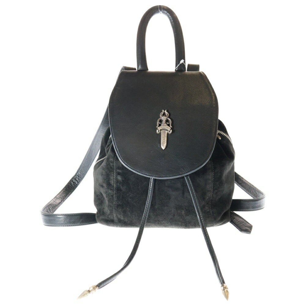 CHROME HEARTS(クロムハーツ) IGGY SML イギー スモール ダガー ヌバックレザー バックパック リュック ブラック【中古】【程度B】【カラーブラック】【取扱店舗WASTE_NOT名古屋店】
