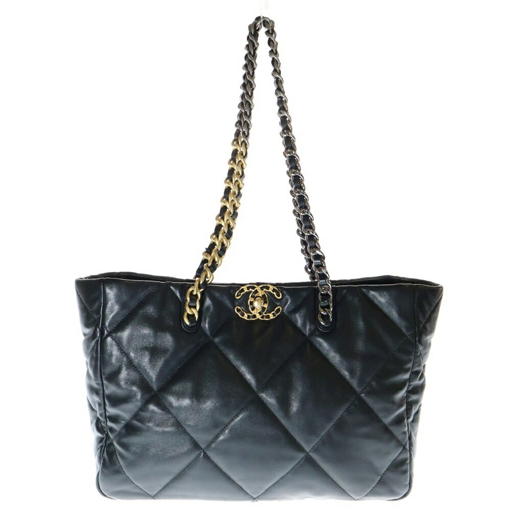 CHANEL(シャネル) サイズ:- シャネル19 ココマーク ラムスキン レザーチェーントートバッグ ブラック レディース AS3660【中古】【程度A】【カラーブラック】【取扱店舗原宿】