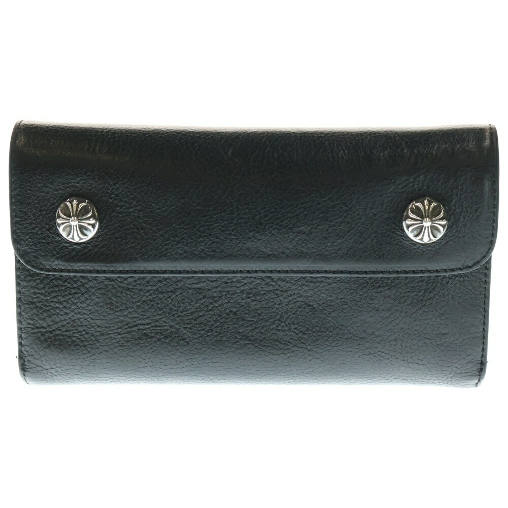 CHROME HEARTS(クロムハーツ) WAVE ウェーブ レザーウォレット 財布 ブラック BCA375【中古】【程度A】【カラーブラック】【取扱店舗OneStyle新宿店】