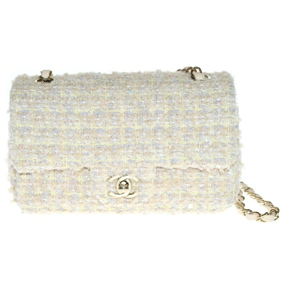 CHANEL(シャネル) サイズ:- マトラッセ20 ツイード チェーンショルダーバッグ ゴールド金具 ベージュ【中古】【程度B】【カラーベージュ】【取扱店舗渋谷】