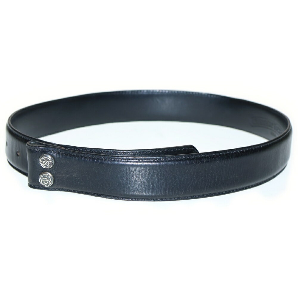 CHROME HEARTS(クロムハーツ) サイズ:28 1.5 STRAP 1.5inch フローラルリベッツ レザーベルト ブラック【中古】【程度B】【カラーブラック】【取扱店舗BRINGアメリカ村店】