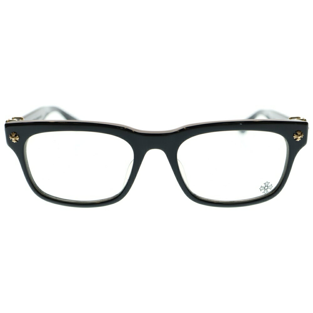 CHROME HEARTS(クロムハーツ) サイズ:54□19-149 VAGILANTE CHプラステンプル アイウェア メガネ 眼鏡 ブラック/ゴールド【中古】【程度B】【カラーブラック】【取扱店舗渋谷】