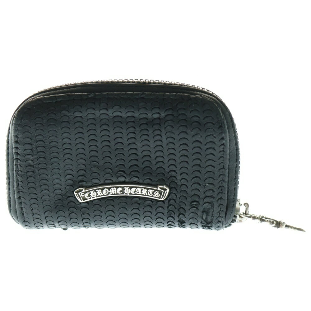 CHROME HEARTS(クロムハーツ) NOVELTY LEATHER COIN CASE ノベルティレザー コインケース ダガー ラウンド ジップ ヘビーレザー ブラック【中古】【程度C】【カラーブラック】【取扱店舗BRING梅田茶屋町店】