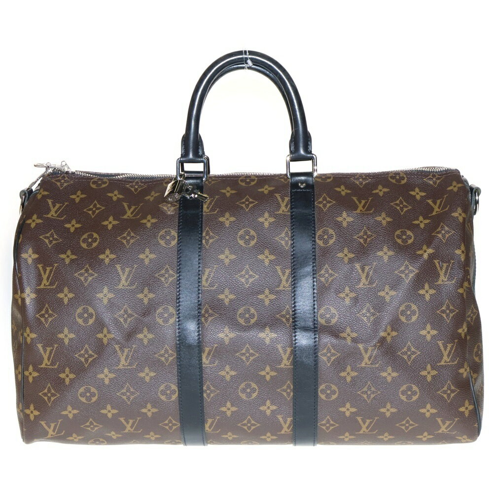 LOUIS VUITTON(ルイヴィトン) モノグラムマカサー キーポル バンドリエール45 レザーボストンバッグ ブラウン M56711【中古】【程度B】【カラーブラウン】【オンライン限定商品】